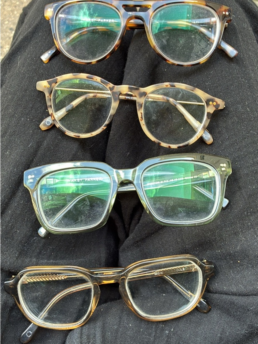 Warby Parker Mixed Tortoiseshell and Olive Green Glasses Lot